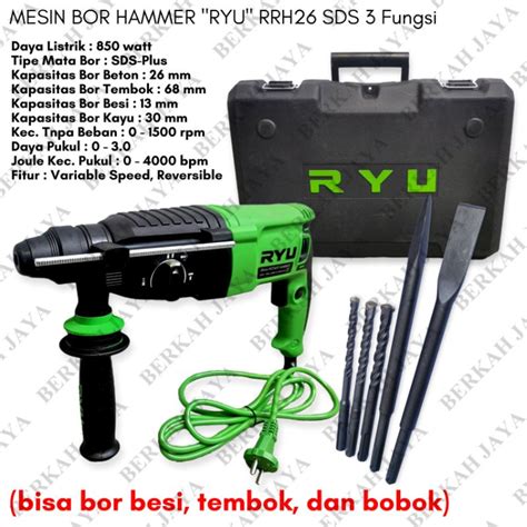 Jual Mesin Bor Hammer Ryu Rrh Mesin Bor Beton Fungsi Mesin Bor