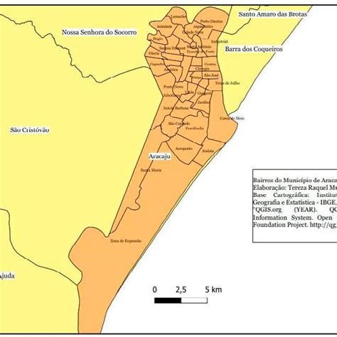 Mapa de Aracaju Bairros do Município de Aracaju Download Scientific