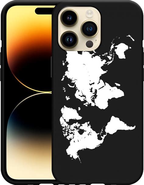 Cazy Hoesje Zwart Geschikt Voor Iphone Pro Max World Map Bol