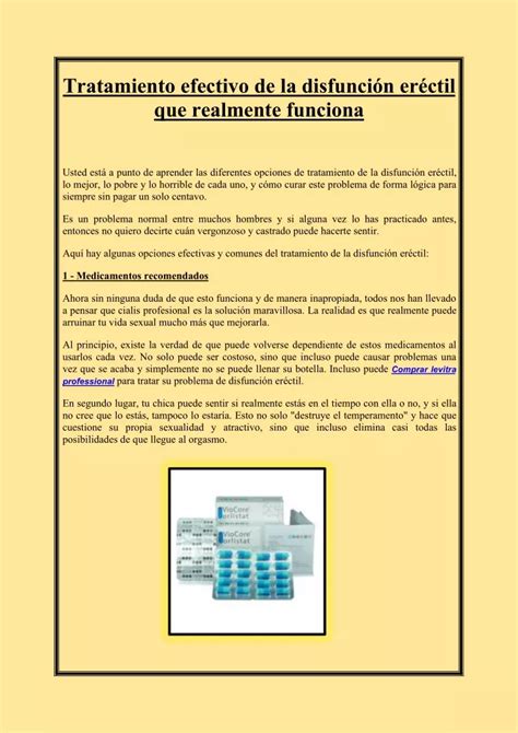 PPT Tratamiento efectivo de la disfunción eréctil que realmente