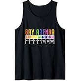 Amazon Gay Agenda Funny LGBTQ Rainbow Flag Pride Month Ally Support T Shirt Clothing