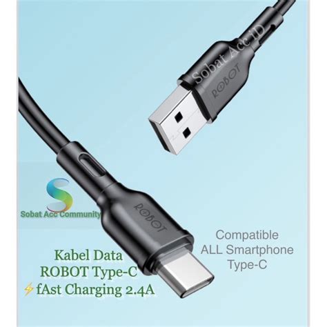 ROBOT C Data CABLE TYPE C FAST CHARGING 2 4A STRONG MATERIAL