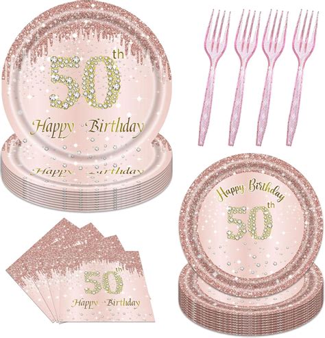 96pcs 50th Birthday Party Tableware Set 50th Birthday Party