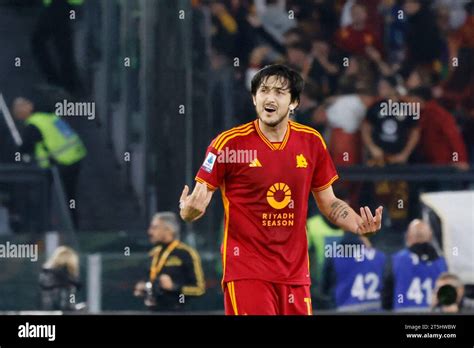 Rome Italy 05th Nov 2023 Sardar Azmoun Of AS Roma Celebrates