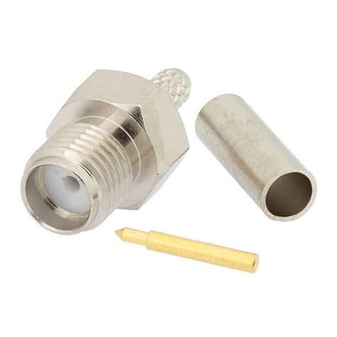 Reverse Polarity Sma Female Connector Crimpsolder Attachment For Rg188