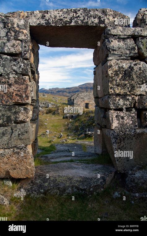 Greenland Qaqortoq Hvalsey Aka Whale Island 14th C Stone Ruins Of