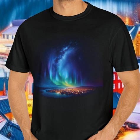 Northern Lights Print On Shirt Etsy