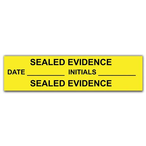 250 Sealed Evidence Yellow Labels Evident