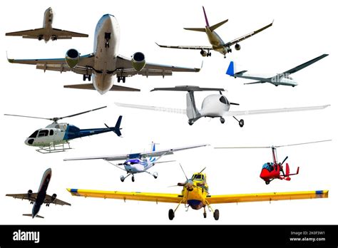 Different Airplanes Isolated On White Stock Photo Alamy