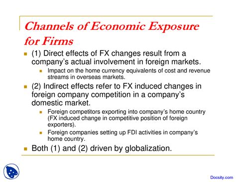 economic exposure asset managment lecture  docsity
