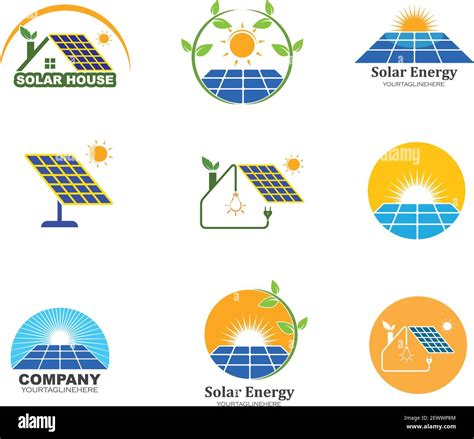 solar panel logo vector icon of natural energy design Stock Vector ...