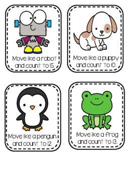 Count And Move - Math Action Cards by Lily B Creations | TpT