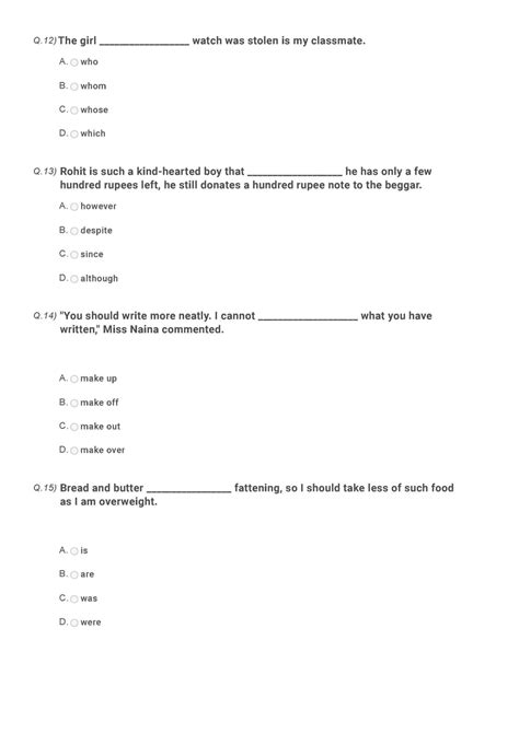 English Olympiad Class 5 Sample Question Paper 15 Olympiad Tester