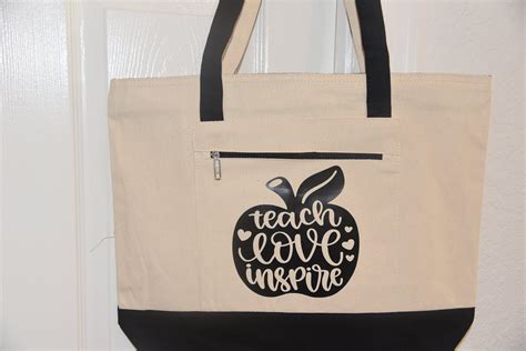 Teacher Canvas Tote Bags Personalized Custom Teacher Totes Teacher