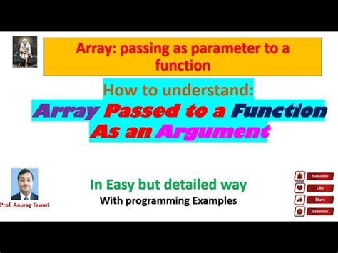 Passing Array As A Parameter To A Function Passing Array As An