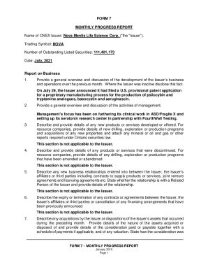 Fillable Online Cse Form Monthly Progress Report July Fax