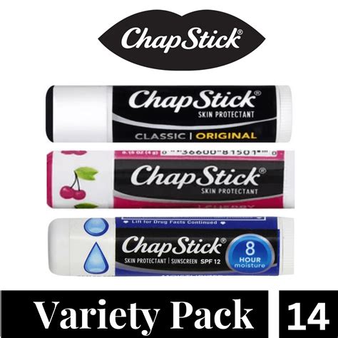 Chapstick Classic Variety Pack Lip Balm Tubes Multi Flavored Lip Balms