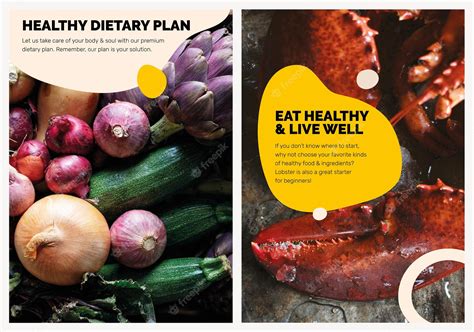 Premium Vector Healthy Eating Template Vector Marketing Food Poster Set