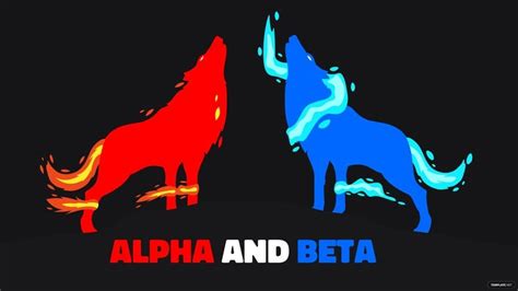 Red And Blue Wolf Wallpaper In Illustrator Svg  Eps Png