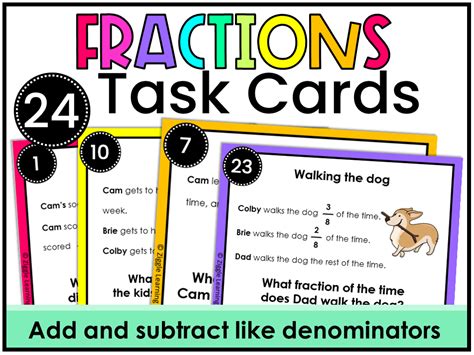 Fraction Word Problems Add And Subtract With Like And Unlike