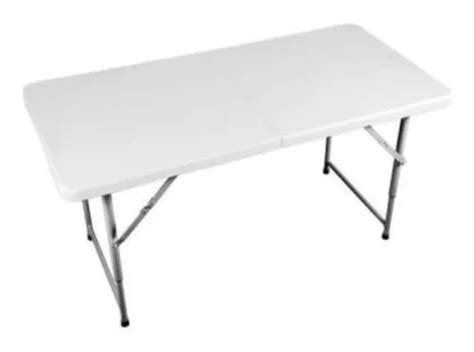 Mesa Plegable Rectangular Vonder De Polietileno Inyectado Color Blanco