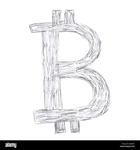 Simple Bitcoin Symbol Handmade Drawing Of A Digital Cryptocurrency