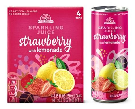 Nature S Nectar Sparkling Strawberry Juice Assorted Varieties Aldi