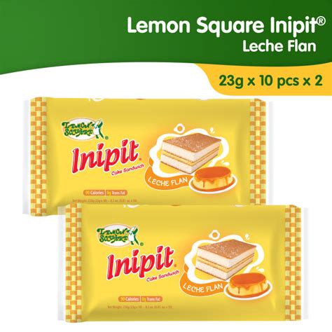 Lemon Square Inipit Cake Sandwich Leche Flan 23g X 10s Pack Of 2s