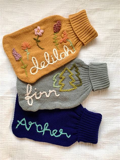 Personalised Hand Embroidered Hot Water Bottle Cover Perfect Etsy