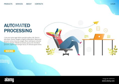 Automated Processing Vector Website Template Web Page And Landing Page