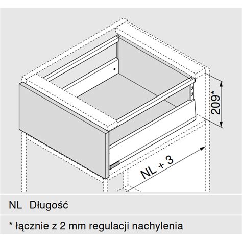 Szuflada Merivobox Z Relingiem Wys E Mm Mm Obc Kg