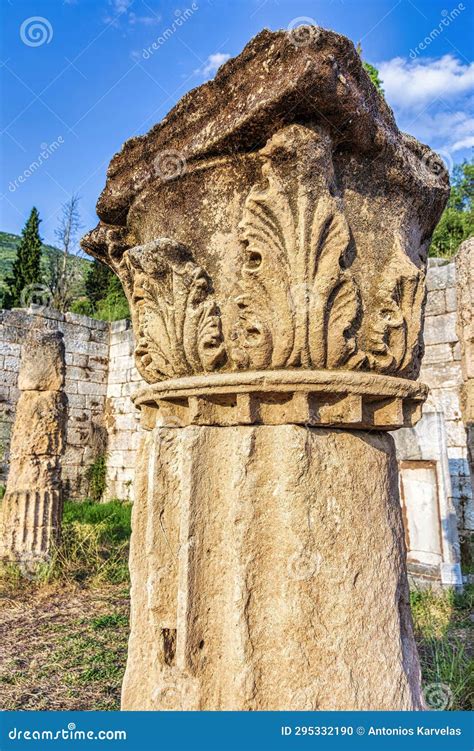 Ruins of the Ancient Greek City of Messenia, Peloponnese, Greece Stock ...