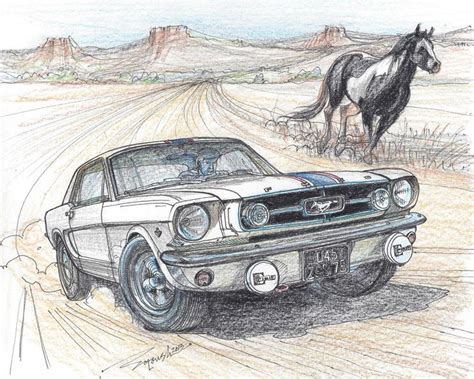 Ford Mustang 1965 Ford Mustangs Mustang Cars Cool Car Drawings Art Drawings Pencil Drawings