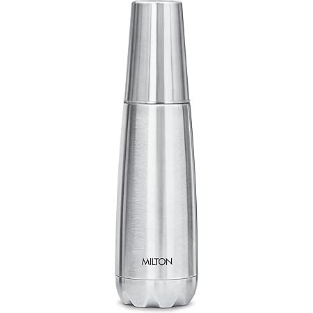 Milton Glassy Thermosteel Hours Hot And Cold Water Bottle With Drinking Cup Lid Litre