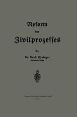 Reform Des Zivilprozesses Springerlink