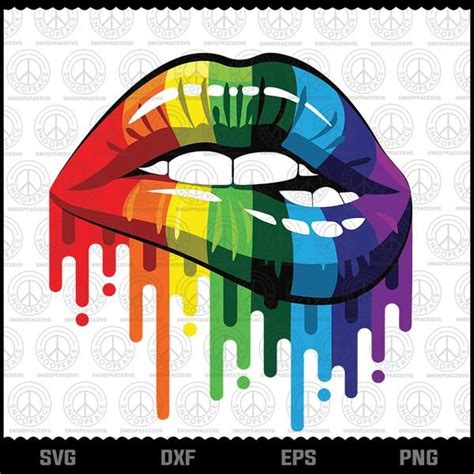 Lgbt Pride Lips Svg Dripping Lips Svg Gay Pride Flag Svg Pretty Lips