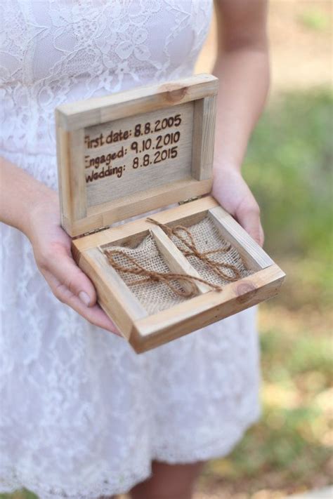 Personalized Rustic Ring Bearer Box Every Love By Braggingbags Wood Ring Box Wedding Ring