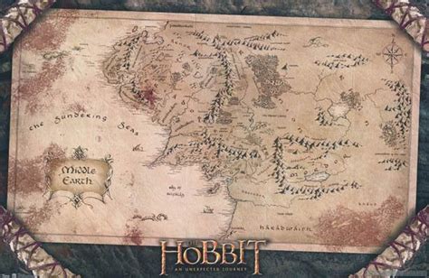 The Hobbit Map Of Middle Earth Poster 22x34 The Hobbit Middle Earth