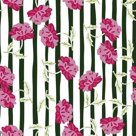 Premium Vector Cute Retro Flower Seamless Pattern Hand Drawn Floral