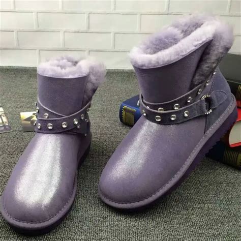 Botas de nieve de piel de oveja auténtica para mujer botines cálidos