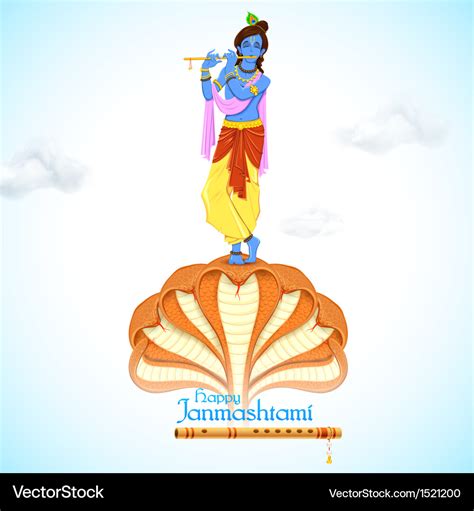 Krishna Dancing On Kaliya Naag Royalty Free Vector Image