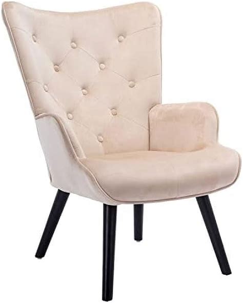 Geroboom Velvet Accent Chair Modern Tufted Button Wingback Vanity Chair