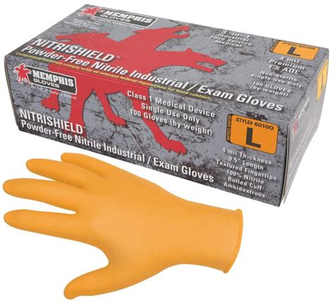 Mcr Safety Nitrishield 6010 Nitrile Disposable Gloves Largepersonal