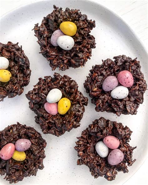 Easy 10-Minute Chocolate Birds Nest Cookies - Nourish & Tempt