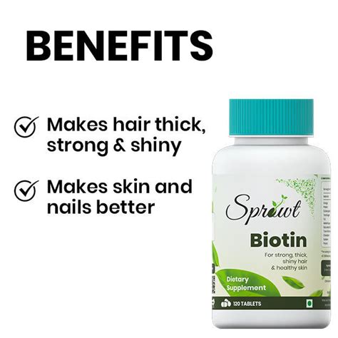 Sprowt Plant Based Hair Growth Biotin Tablets 10000mcg For Strong