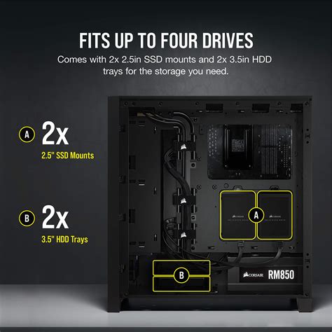 Corsair 4000d Airflow Tempered Glass Mid Tower Atx Pc Case Black