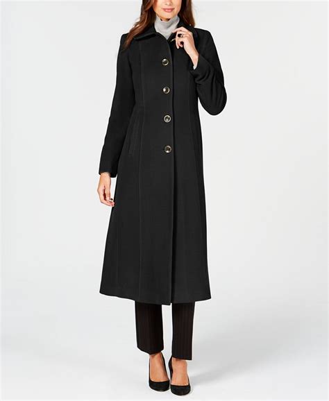 Anne Klein Petite Single Breasted Maxi Wool Coat Macys