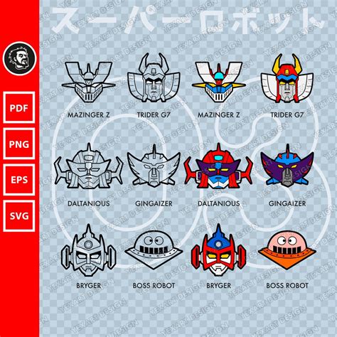 Robot Set Super Robot Svg Vector File Vector Mecha Mazinger Z Svg