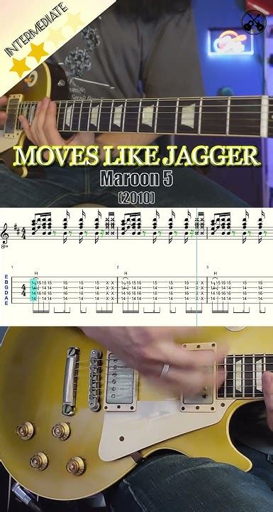 Moves Like Jagger Maroon5 Guitar Rifftab Shorts Lukarguitarist