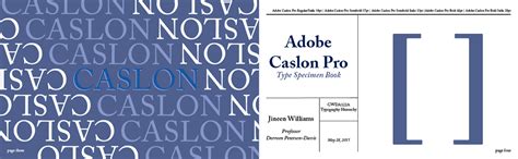 Adobe Caslon Pro Type Specimen Book On Behance